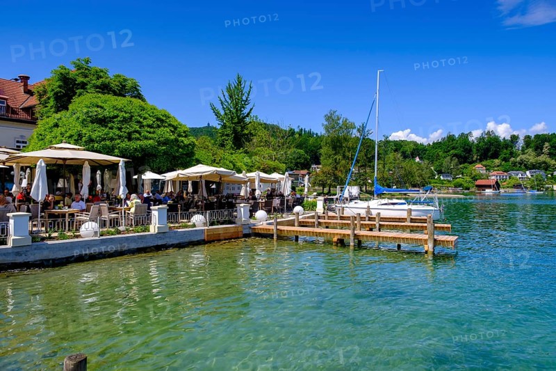 Restaurant Zille, lakeside promenade, Reifnitz am Lake Wörth, south shore, Carinthia, Austria