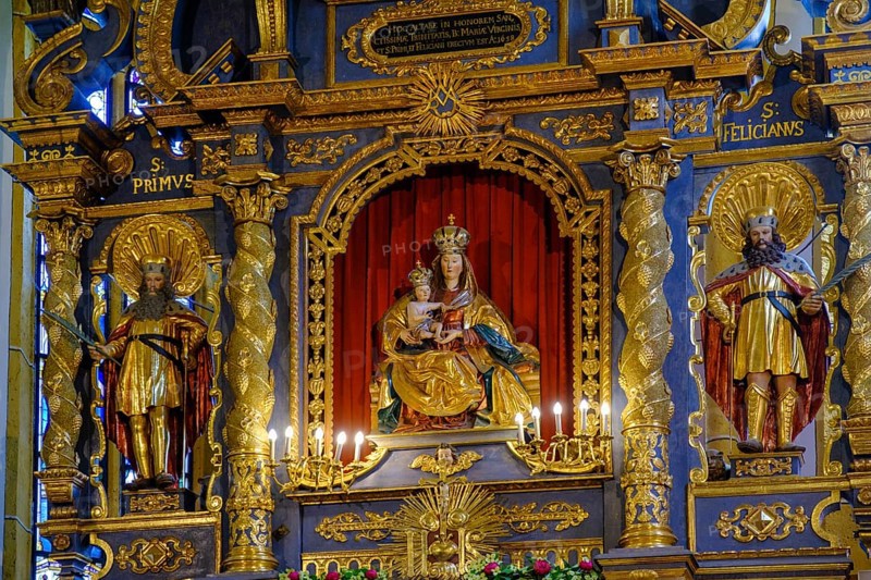 Maria with the Saints Primus and Felicianus, pilgrimage church Maria Wörth, on Lake Lake Wörth, southern shore, Carinthia, Austria