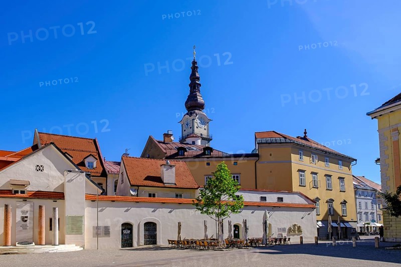 Landhaushof, with St Egid's parish church, Klagenfurt, Carinthia, Austria