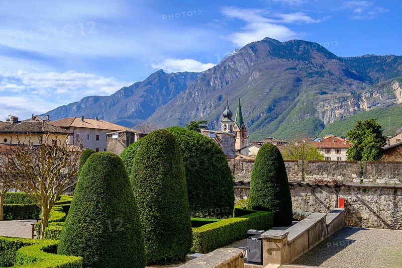 Gardens at the Castello del Buon Consiglio, Trento, Trentino, Italy
