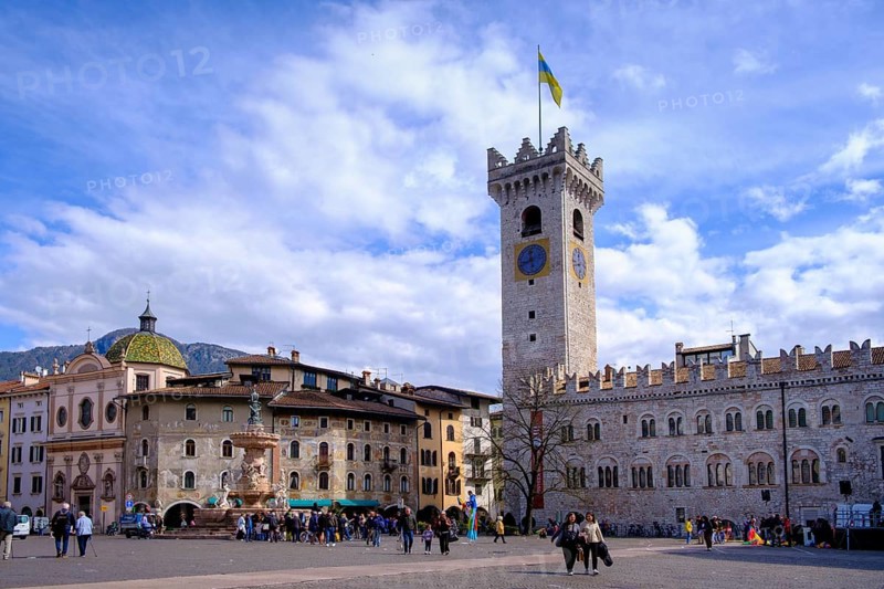 Cathedral Square with Neptune Fountain, Trento, Trentino, Italy