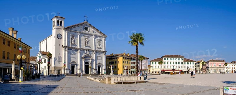 Piazza Grande, with cathedral, Palmanova, Julian Friuli, Veneto, Italy