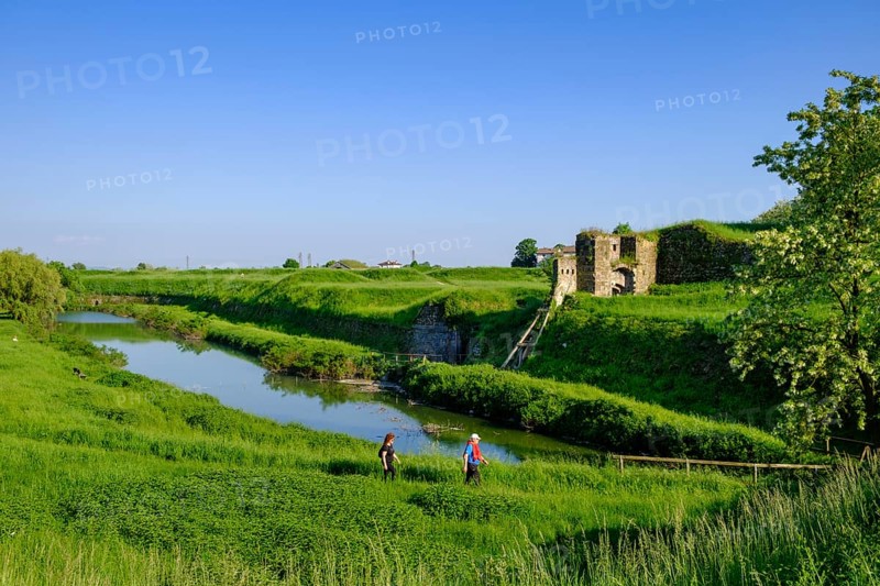 Fortification wall, city wall, UNESCO World Heritage Site, Palmanova, Julian Friuli, Veneto, Italy