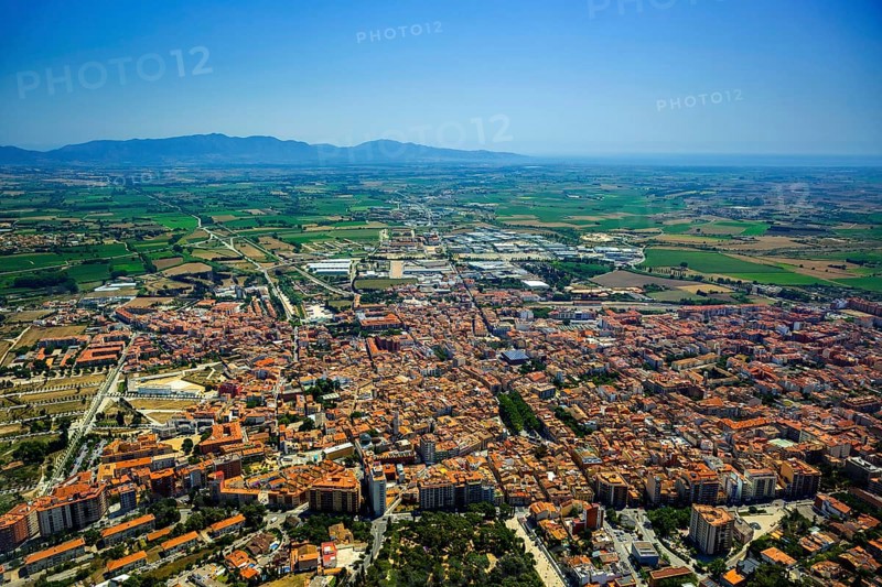 Overview of Figueres, Costa Brava, Catalonia, Spain, Figueres, Europe, aerial view, birds-eyes view, aerial photography, aerial photography, aerial photography, overview, bird's eye view, aerial photos of Spain