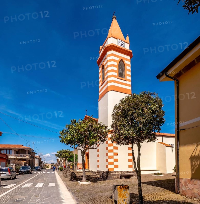 Sardinia, Chiesa di Sant'Anna, Church of Santa Anna in Tinnura, Europe, Province of Oristano, Italy, worship, architecture, exterior, village, facade, prayer, building, history, sky, church, Church of Santa Anna, culture, heritage, art, landscape, travel, sight, sightseeing, summer, stone, daylight, Tinnura, tourism, tradition, holiday, murals, decoration, European, historical, catholic, Mediterranean, religious, religious art, tranquil, spiritual