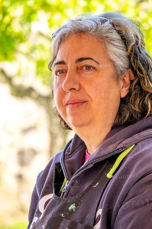 Sardinia, Pina Monne, female portrait and artist, Tinnura, Europe, Oristano province, Italy, expression, representation, village, adult, colours, woman, female portrait, face, craft, identity, inspiration, culture, art culture, art scene, artwork, artist, female artist, painting, motif, portrait, region, beauty, sightseeing, style, talent, technique, tourism, European, Italian, creative, local, Mediterranean, traditional, visual arts, female