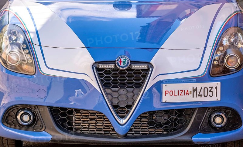Sardinia, Alfa Romeo police car and police sign Polizia M4031, Bosa, Europe, Province of Oristano, Italy, Alfa Romeo, architecture, car, automobile, exterior, service, emergency vehicle, vehicle, building, infrastructure, M4031, order, law enforcement, police, police sign, police car, Polizia, security, sightseeing, state power, street, urban, scene, daytime, tourism, transport, environment, traffic, European, Italian, southern Europe