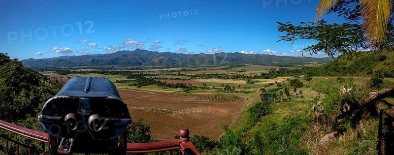 Valle De Los Ingenios Panorama, Mirador viewpoint with binoculars, Cuba, Pinar del Río, Cuba, Sancti Spíritus