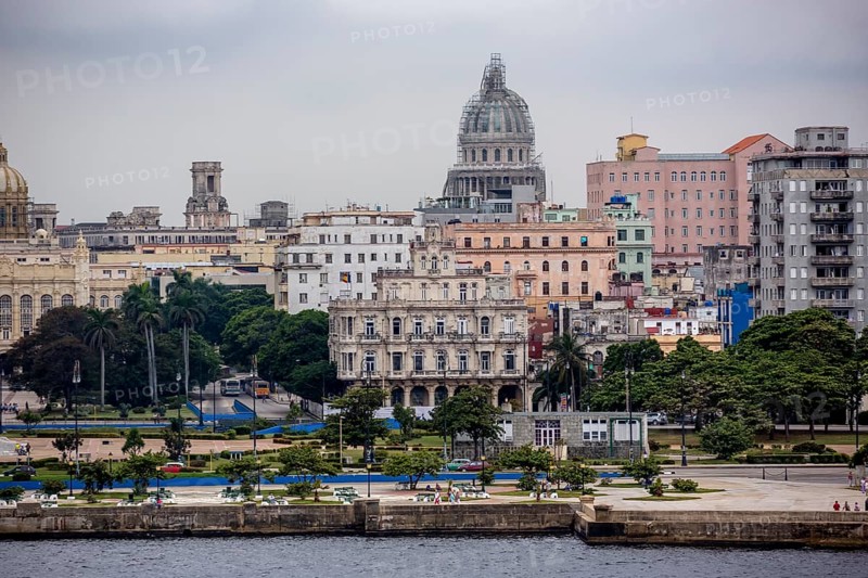 View of the harbour book of Old Havana on the Malecón, Capitol Nacional, La Habana, Cuba, Cuba
