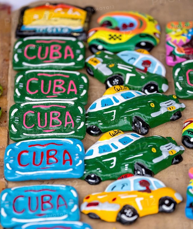 Cuba souvenirs with oldtimers, La Habana, Cuba, Caribbean, Central America, Cuba, Europe, aerial view, birds-eyes view, aerial photography, aerial photography, overview, overview, bird's eye view
