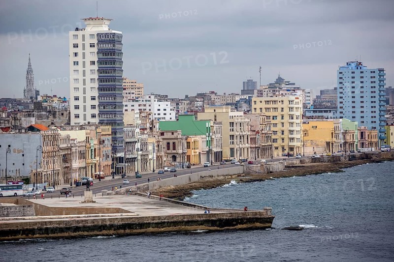 View of the harbour book of Old Havana on the Malecón, La Habana, Cuba, Cuba