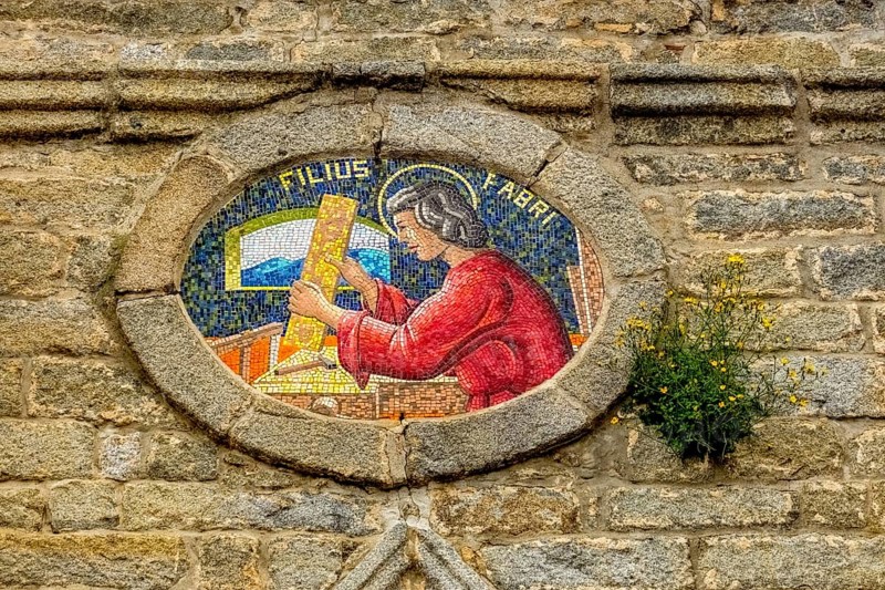 Sardinia, CattÃƒÆ'Ã'Â©drale San Pietro Apostolo, Christian motifs on the façade, Filius Fabri, Roman Catholic Church, Tempio Pausania, Europe, Province of Sassari, Italy, place of worship, cathédrale, religious community, place of worship, holy site, IT, cathedral, church, parish, denomination, travel, destination, religion, religious site, sightseeing, Tempio Pausania Cathedral, tourism