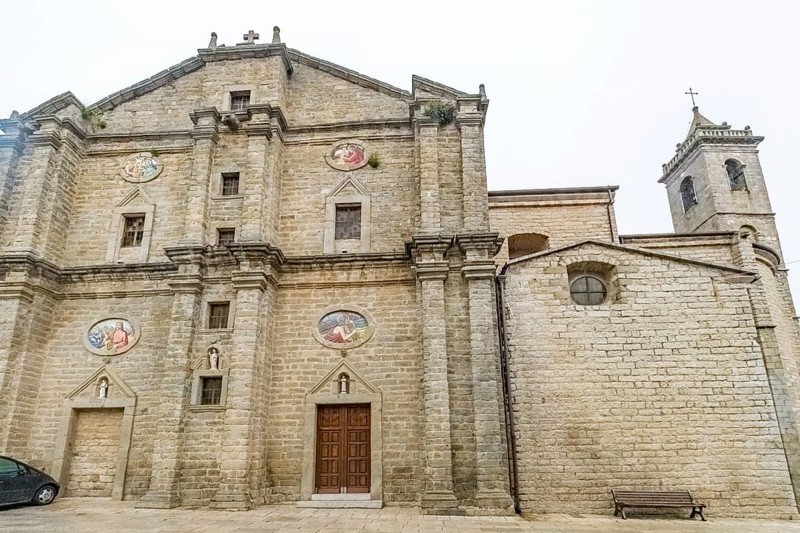 Sardinia, CattÃƒÆ'Ã'Â©drale San Pietro Apostolo, Christian motifs on the façade, Roman Catholic church, Tempio Pausania, Europe, Province of Sassari, Italy, place of worship, cathédrale, Filius Fabri, religious community, place of worship, holy site, IT, cathedral, church, parish, denomination, travel, destination, religion, religious site, sightseeing, Tempio Pausania Cathedral, tourism