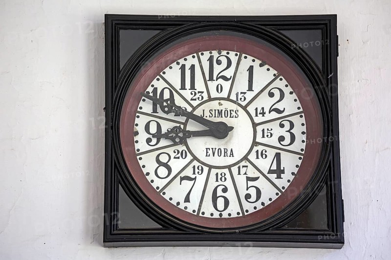 Classical clock in the University, Colégio do Esírito Santo, old University of Evora, Evora, district of Evora, Portugal
