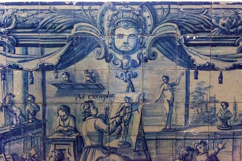 Classical Azuleros in the University, Colégio do Esírito Santo, old University of Evora, Evora, district of Evora, Portugal