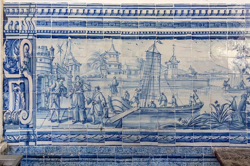 Classical Azuleros in the University, Colégio do Esírito Santo, old University of Evora, Evora, district of Evora, Portugal