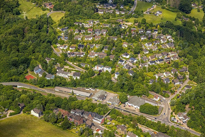 Aerial view, residential area Hellerkamp, Langenberg, Velbert, Ruhr area, North Rhine-Westphalia, Germany, DE, Europe, aerial view, aerial photography, aerial photography, overview, bird's-eye view, overview