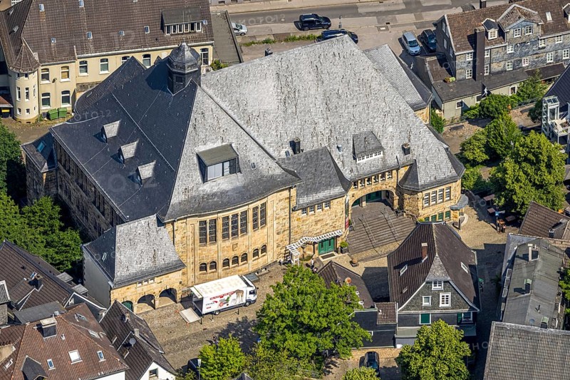 Aerial view, historical town house Langenberg, Velbert, Ruhr area, North Rhine-Westphalia, Germany, DE, Europe, Langenberg, aerial view, aerial photography, aerial photography, overview, bird's eye view, birds-eyes view, overview