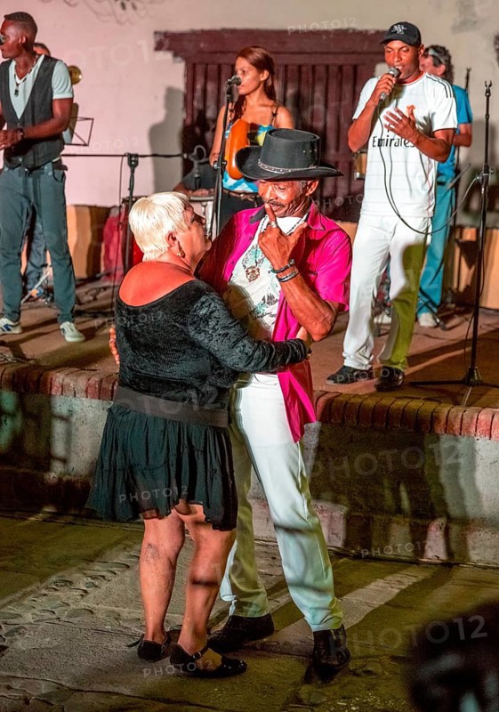 Old Cubans dance at the Salza market to the music of a live band, Trinidad, Cuba, Sancti Spíritus, Cuba, Sancti Spíritus
