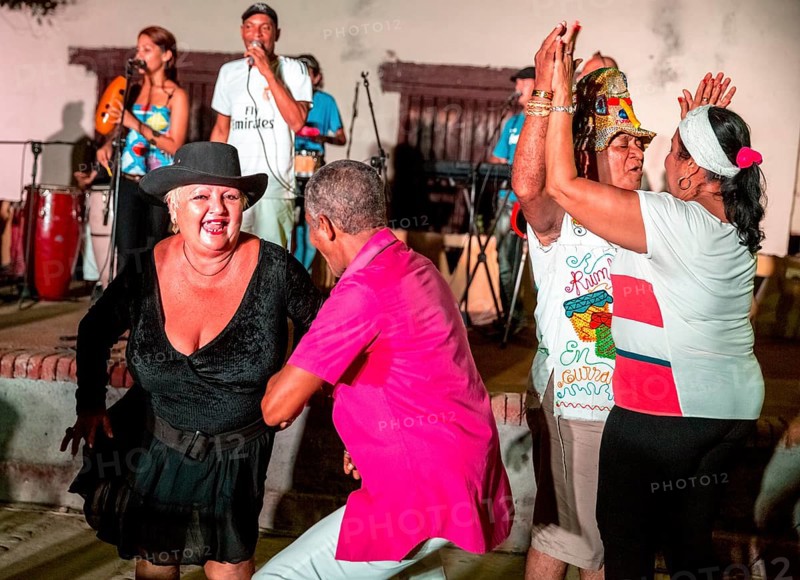 Old Cubans dance at the Salza market to the music of a live band, Trinidad, Cuba, Sancti Spíritus, Cuba, Sancti Spíritus