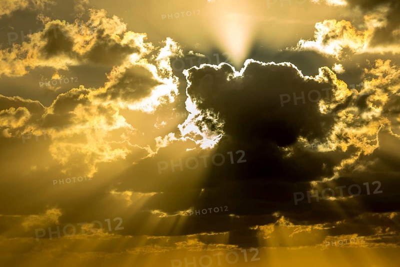 Cumulus clouds during sunset on the beach of Varadero, Varadero, Cuba, Matanzas, Cuba, Central America