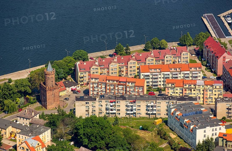 KamieÅ Pomorski, River Dziwna Dievenow, Cammin, Kammin, Baltic Sea coast, Województwo zachodniopomorskie, Poland, Kamien Pomorski, Województwo zachodniopomorskie, PL, Europe, aerial view, birds-eyes view, aerial photography, aerial photography, overview, bird's eye view, northern Poland