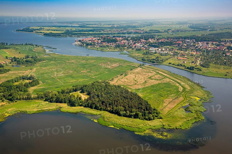 PoÅ'chowo, ChrzÄ...szczewo, peninsula, Baltic Sea coast, Województwo zachodniopomorskie, Poland, Polchowo, Województwo zachodniopomorskie, PL, Europe, aerial view, birds-eyes view, aerial photography, overview, bird's eye view, northern Poland