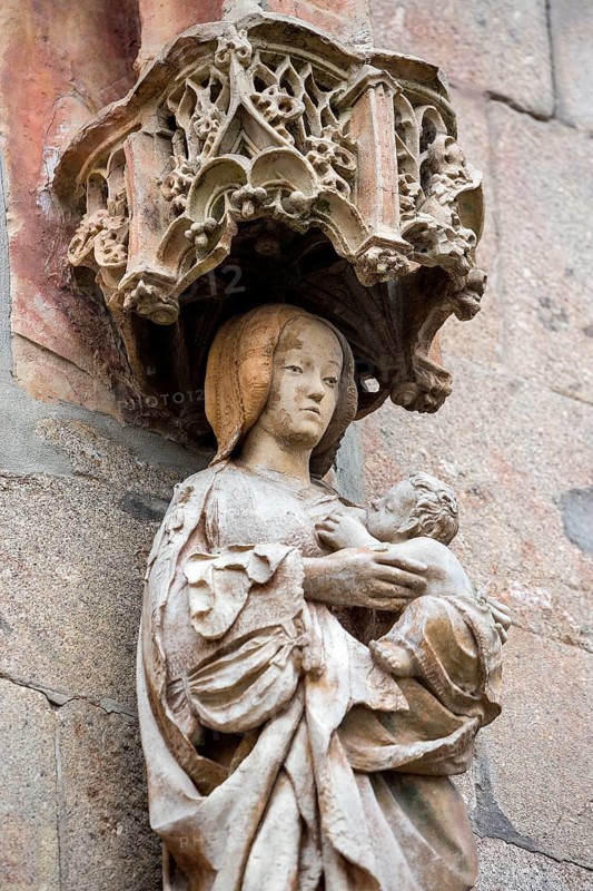 Nossa Sebhora do keite, the symbol of Braga, The nursing Mary with the baby Jesus, Braga, Braga district, Portugal, Europe, aerial view, birds-eyes view, Travel, travel photography