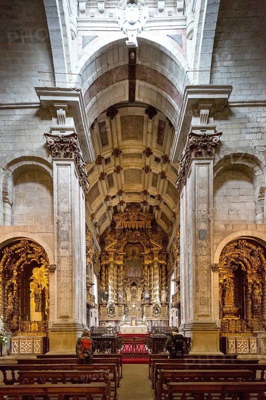 Chancel, Da Sé Cathedral, Barredo Quarter, UNESCO World Heritage Site, Oporto, Porto District, Portugal, Europe, aerial view, birds-eyes view, Travel, Travel Photography
