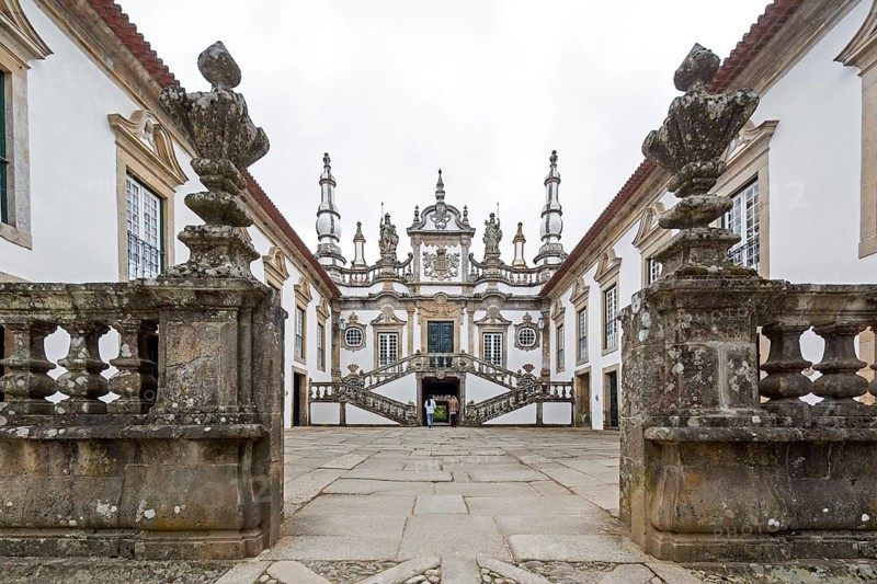 Casa de Mateus, palace with large gardens, Vila Real, Vila Real district, Portugal, Europe, aerial view, birds-eyes view, Travel, travel photography