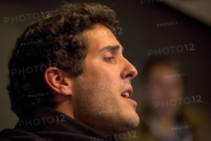 Fado singer in a cultural centre, Coimbra, Coimbra district, Portugal, Europe, aerial view, birds-eyes view, Travel, travel photography