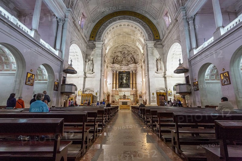 Interior of the Basilica Antiga in Fatima, Fátima, Santarém district, Portugal, Europe, Fátima, Santarém district, aerial view, birds-eyes view, Travel, Travel photography