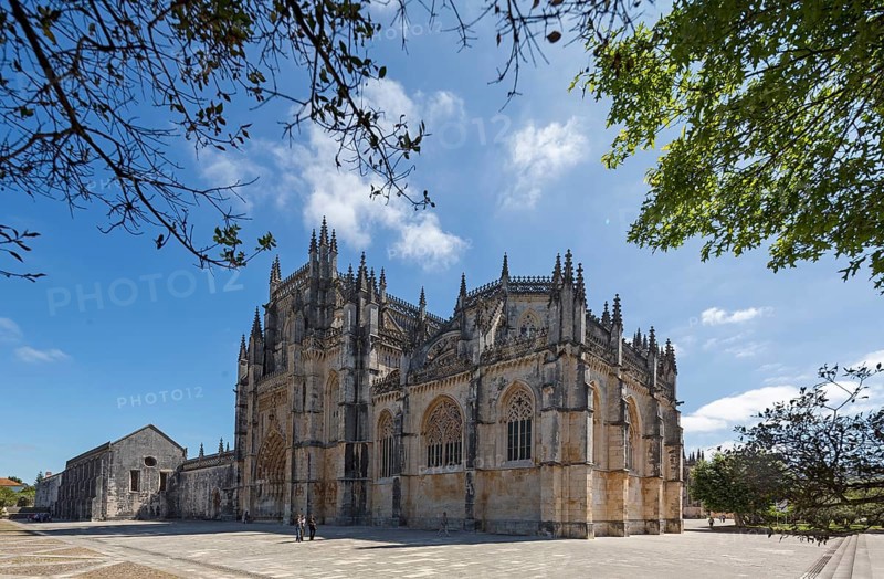 Monastery of Santa Maria da VitÃüria, UNESCO World Heritage Site, Monastery Church of Batalha, Mosteiro da Batalha, Batalha, Leiria District, Portugal, Europe, aerial view, birds-eyes view, Travel, Travel Photography