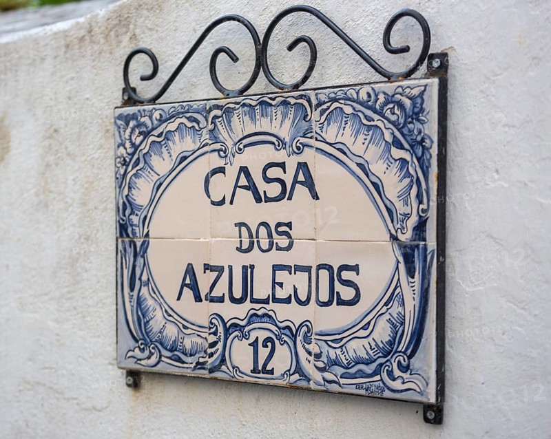 House of painted tiles, picturesque small town Obidos, Ãbidos, Leiria district, Portugal, Europe, Óbidos, aerial view, birds-eyes view, Travel, travel photography
