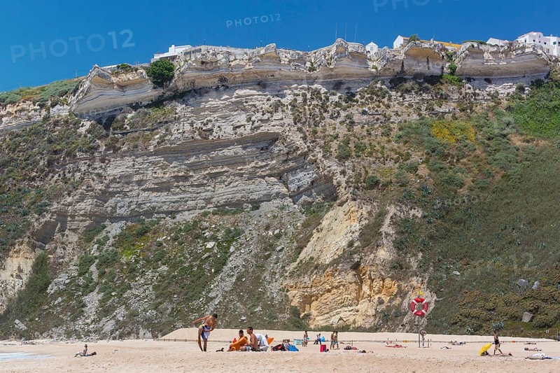 Nazaré, Leiria district, Portugal, Europe, Nazaré, aerial view, birds-eyes view, Travel, travel photography