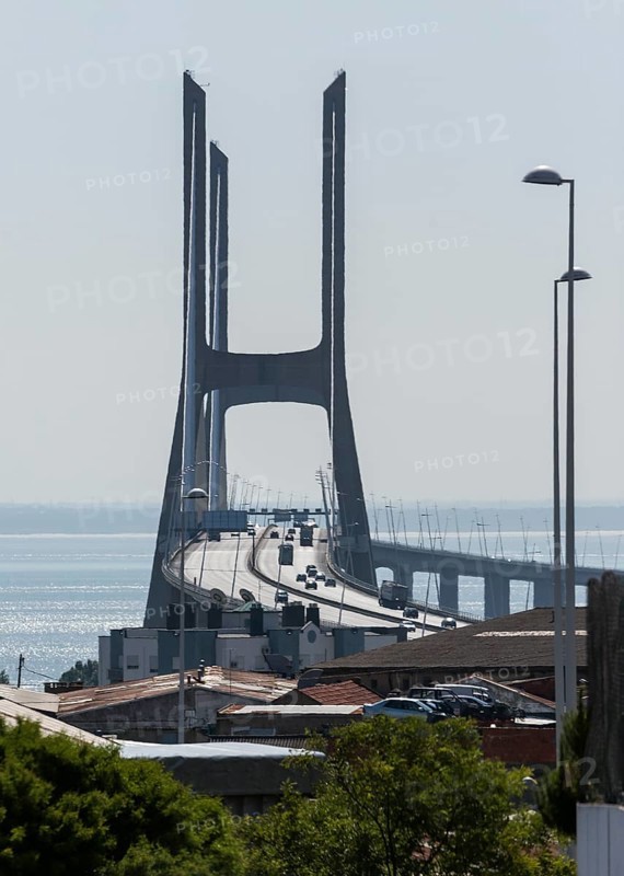 Ponte Vasco da Gama, São João das Covas, Lisbon district, Portugal, Europe, São João das Covas, aerial view, birds-eyes view, Travel, Travel photography