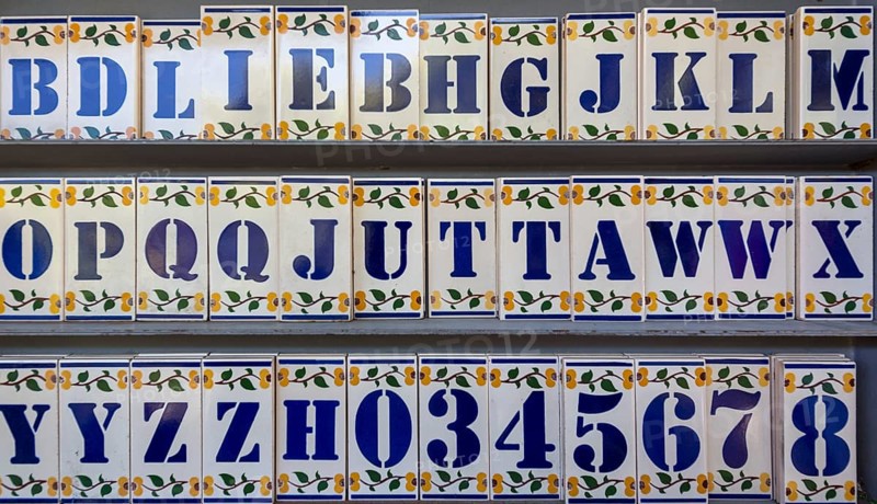 Tiles as bush letters, azulejos, Lisbon, Lisbon district, Portugal, Europe, aerial view, birds-eyes view, travel, travel photography