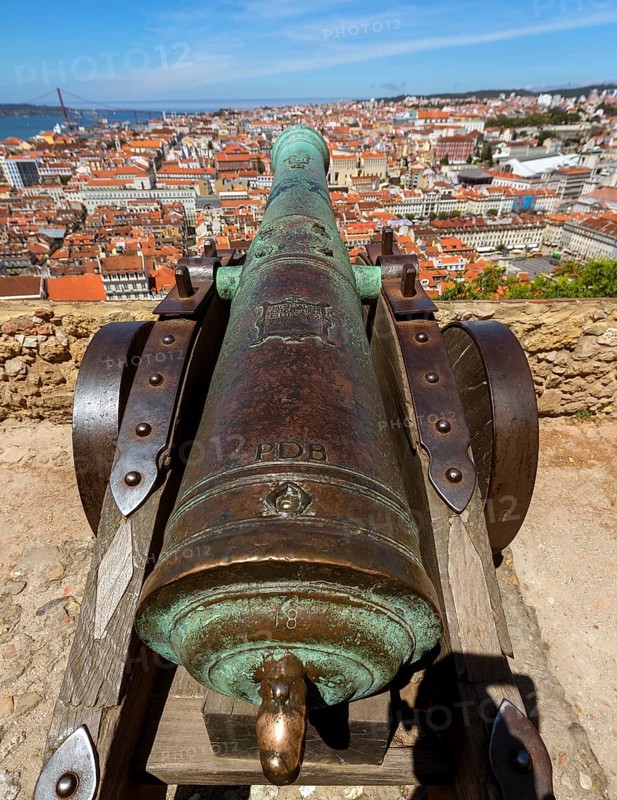 View from the castle Castelo de São Jorge to the old town of Lisbon, Lisbon, Lisbon district, Portugal, Europe, aerial view, birds-eyes view, Travel, Travel Photography