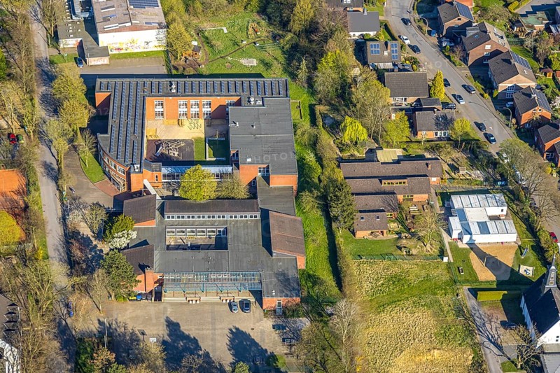 Aerial view, Förderzentrum Nord Schule, Auf den Äckern, Bork, Selm, Münsterland, North Rhine-Westphalia, Germany, education, educational institution, DE, Europe, educational institute, aerial view, aerial photography, aerial photography, school, overview, bird's eye view, birds-eyes view, overview