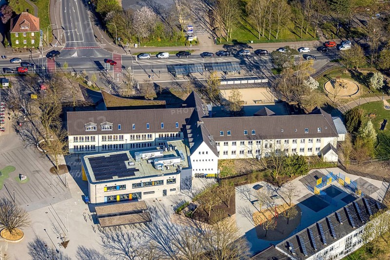 Aerial view, Campus South with Overbergschule Gem. Grundschule, Selm, Münsterland, North Rhine-Westphalia, Germany, education, educational institution, DE, Europe, primary school, educational institute, aerial view, aerial photography, aerial photography, school, overview, bird's-eye view, overview