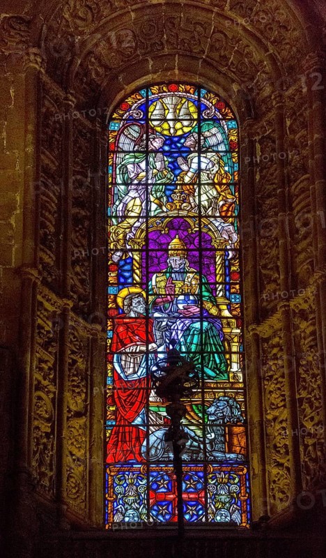 Church windows, Mosteiro dos Jerónimos, UNESCO World Heritage Site, Lisbon, Lisbon District, Portugal