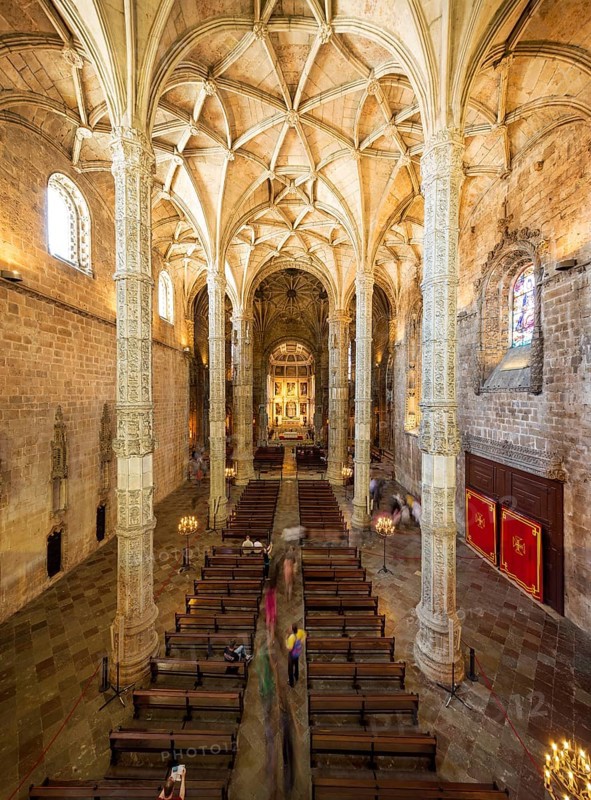 Nave, Mosteiro dos Jerónimos, UNESCO World Heritage Site, Lisbon, Lisbon District, Portugal