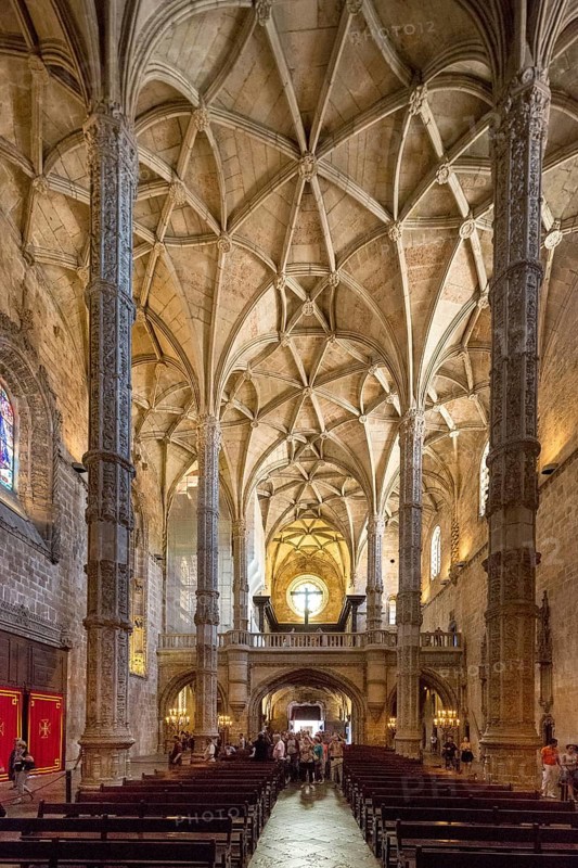 Nave, Mosteiro dos Jerónimos, UNESCO World Heritage Site, Lisbon, Lisbon District, Portugal