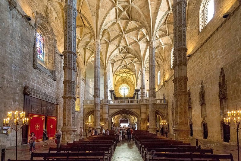 Nave, Mosteiro dos Jerónimos, UNESCO World Heritage Site, Lisbon, Lisbon District, Portugal