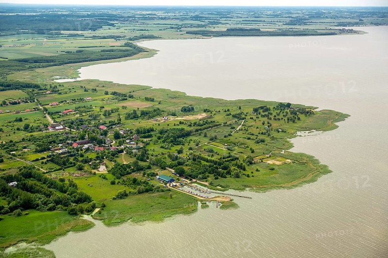Osieki, Ostkehmen, Baltic Sea coast, Warmian-Masurian Voivodeship, Województwo zachodniopomorskie, Poland, Województwo zachodniopomorskie, PL, Europe, aerial photo, birds-eyes view, aerial photograph, aerial photography, overview, bird's eye view, northern Poland