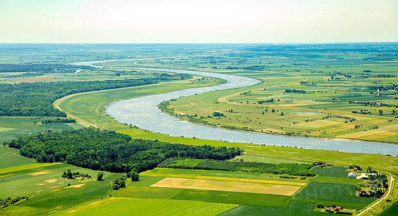 Malbork, river Nogat, south-west of the city of Marienburg, pomorskie, Poland, Matowy Male, Baltic Sea coast, PL, Europe, aerial view, birds-eyes view, aerial photography, aerial photography, overview, bird's eye view, northern Poland