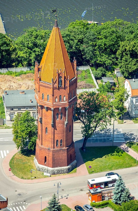 Malbork, Castle, Brick Gothic, River Nogat, City of Marienburg, Seat of the Grand Masters of the Teutonic Order, Teutonic Order State, pomorskie, Poland, Baltic Sea coast, PL, Europe, aerial view, bird's-eye view, aerial photography, overview, bird's-eye view, northern Poland