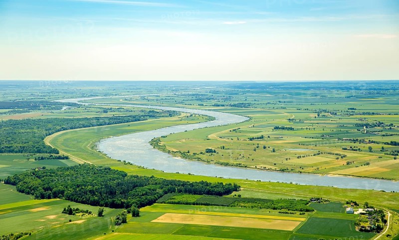 Malbork, river Nogat, south-west of the city of Marienburg, pomorskie, Poland, Matowy Male, Baltic Sea coast, PL, Europe, aerial view, birds-eyes view, aerial photography, aerial photography, overview, bird's eye view, northern Poland