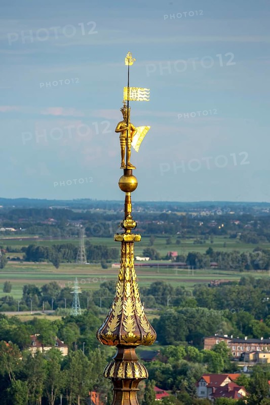 GdaÅsk, view from St. Mary's Church, tower of the town hall, Old Town of Gdansk, Gdansk, Baltic Sea coast, Baltic Sea, pomorskie, Pomeranian Voivodeship, Poland, Gdansk, PL, Europe, aerial view, birds-eyes view, aerial photography, aerial photography, overview, bird's eye view