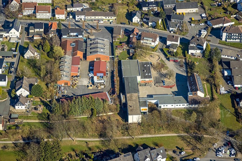 Aerial view, Melanchthonschule primary school with schoolyard, Wickede/Ruhr, North Rhine-Westphalia, Germany, education, educational institution, DE, Europe, educational institute, aerial view, aerial photography, aerial photography, Ruhr area, school, overview, bird's-eye view, Wickede, Wickede (Ruhr), birds-eyes view, overview
